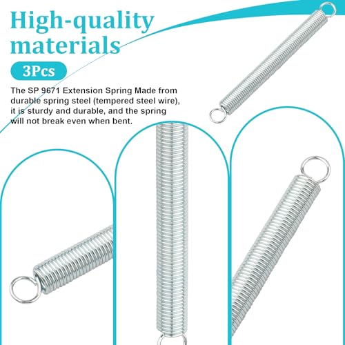9671 Extension Spring,0.072 GA x 9/16 in. x 6 in.Closed Single Loop(4 Pack)