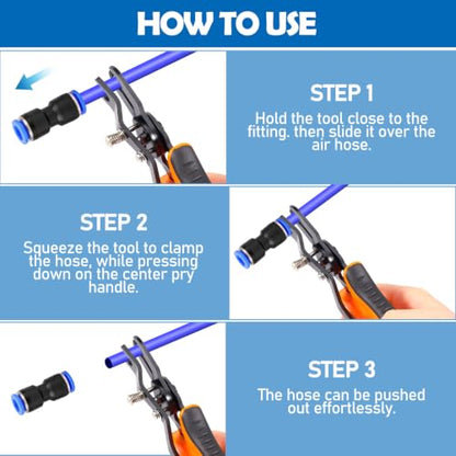 Air Line Removal Tool Pliers, Push to Connect Fittings Disconnect Tool for Air Hose, Quick Connect Pneumatic Fitting Release Plier for Automotive & Industrial Use (1/4" & 5/16" (6mm, 8mm)) - color: 6pcs Pneumatic Fitting