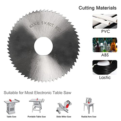 4PCS Saw Blade Set: 2.5in Diameter 63mm Alloy, HSS, Emery & Resin Blades for Metal, Glass, Ceramic, Wood, Plastic