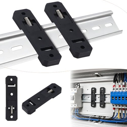 MTCELL 6 Pcs DIN Rail Mounting Brackets, Black, for 35mm DIN Rail