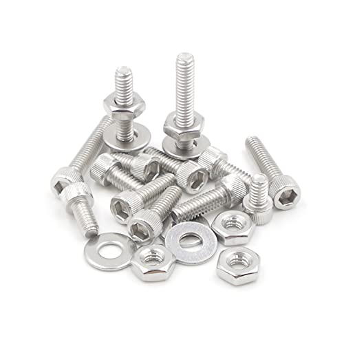 #8-32 UNC 304 SS Knurled Socket Head Cap Screws Nuts & Washers Kit - size: #8-32UNC