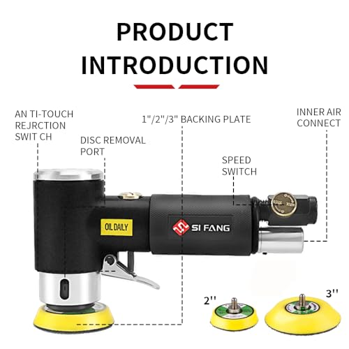 SI FANG Mini Air Sander 1/2/3 Inch Pneumatic Small Random Orbital Polisher - style: 1"2"3" Sander Kit