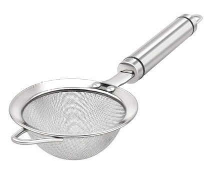 3.35inch 304 Stainless Steel Fine Mesh Strainer Tea Sieve Sifter - color: Silver, size: 3.35 inch