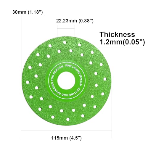 3PCS 4.5" Ultra Thin Diamond Grinding Discs Air Brazed Cutting Blades for Ceramic/Glass/Marble/Granite Angle Grinder Saw Blade Set (3)