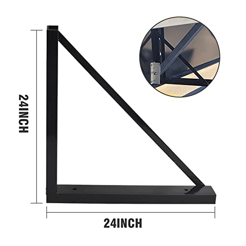 2 PCS 24 x 24 Inch Black Welded Structural Steel Mounting Brackets - size: 24"x24" Welded-2PCS