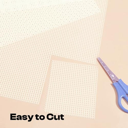Caydo Plastic Canvas Sheets, 4 Pieces 7 Count 10.5 X 13.5 Inch Plastic Mesh - color: Clear White - 4pcs