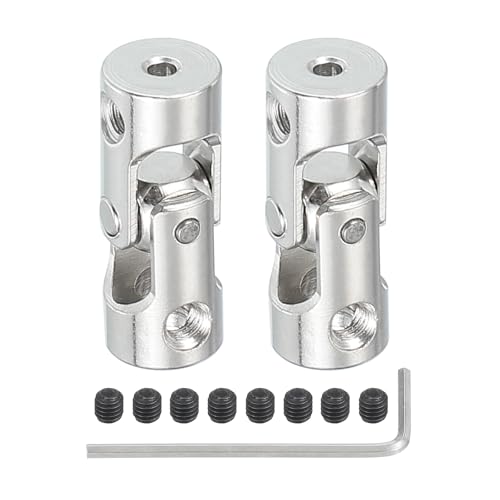 PATIKIL Rotatable Universal Steering Shaft 2mm to 4mm Inner Dia, 2 Pcs U Joint Shaft Coupling U Joints Coupler Connector Accessories with M3 Screws for Motor Model Robots - size: 2mm to 4mm