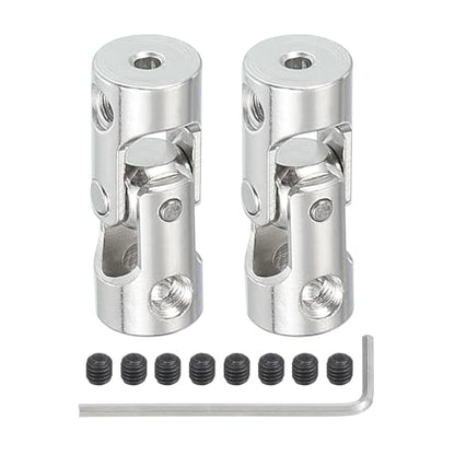 PATIKIL Rotatable Universal Steering Shaft 2mm to 4mm Inner Dia, 2 Pcs U Joint Shaft Coupling U Joints Coupler Connector Accessories with M3 Screws for Motor Model Robots - size: 2mm to 4mm
