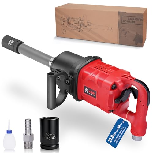 XIIW 1 Inch Air Impact Wrench, Up to 4000 ft-lbs High Reverse Torque - size: 1 Inch | 4000 ft-lbs w/9" Extended Anvil