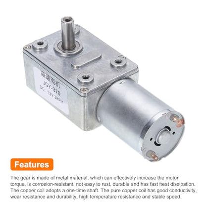 MECCANIXITY DC 12V High Torque Turbine Worm Geared Motor with 6mm Shaft 3RPM Geared Motor Gear Box Reduction Motor for Boat, Car, Fan, Home Appliance - style: 3 RPM