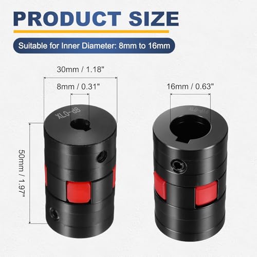 MECCANIXITY XL0 Type Flexible Elastic Shaft Coupling 8mm to 16mm Bore - size: 8mm to 16mm Bore 30 Diameter