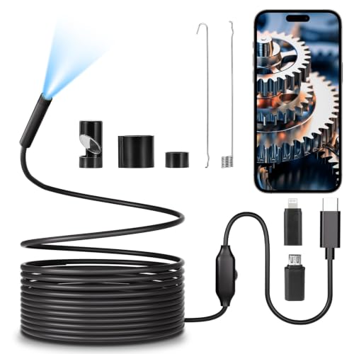 Endoscope Camera with Light, POLEDY 1920P HD Borescope Camera - style: Single camera