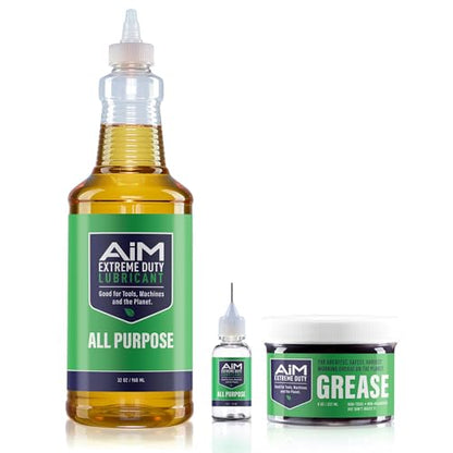 PlanetSafe Lubricants Home & Industrial Gym Equipment Maintenance Kit: AiM Extreme Duty Lubricant & AiM Grease Bundle with Precision Applicator - Large Kit - size: Large Bundle