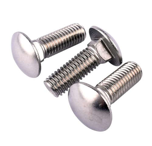 1/4-20 x 5/8" Carriage Bolts Screws, Round Head Square Neck, 304 Stainless Steel 18-8, UNC Coarse Fully Thread, Quantity 20Pcs - size: 1/4-20 x 5/8" (20 Pcs)