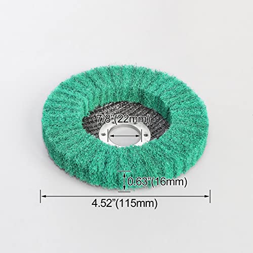 10Pcs 4.5" x 7/8" Nylon Fiber Flap Disc Polishing Grinding Wheel,Abrasive Grinding Discs for Angle Grinder,for Stainless Steel Polishing Metal Surface Finishing(Green) - style: Green
