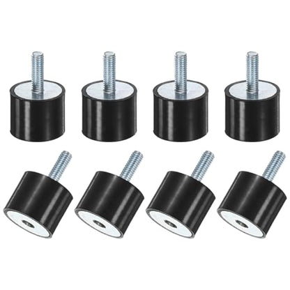 M METERXITY 8-Pack Rubber Mounts D25mmxH20mm Male/Female Vibration Isolators Cylindrical Shock Absorber W M6 x 18mm Studs for Air Compressor/Car/Pump/Boat/Garage Motor/Bobbins Rubber Isolators - size: M6 x 18mm, 25mm x 20mm