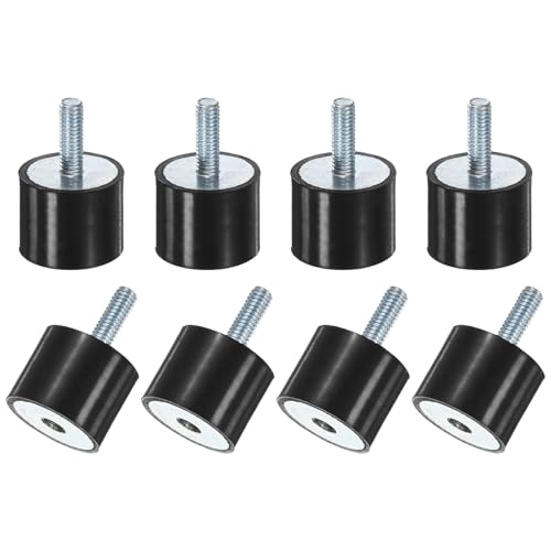 M METERXITY 8-Pack Rubber Mounts D25mmxH20mm Male/Female Vibration Isolators Cylindrical Shock Absorber W M6 x 18mm Studs for Air Compressor/Car/Pump/Boat/Garage Motor/Bobbins Rubber Isolators - size: M6 x 18mm, 25mm x 20mm