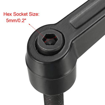 uxcell M10 x 30mm Handle Adjustable Clamping Lever Thread Push Button Ratchet Male Threaded Stud Knobs Locking Rotating Screw Handles Quick Release Bolt Black 4pcs - size: M10 x 30mm