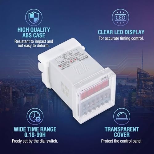 Fafeicy DH48S-S Programmable Delay Time Relay, 8-Pin,