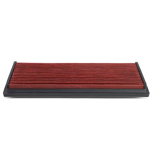 DNA Motoring AFPN-047-RD Clean Air Washable Drop In Panel Air Filter Enhance Engine Performance Power & Acceleration Improve [Compatible with 87-97 Jeep Wrangler 2.5L 4.0L] - style: 86 Cherokee 2.5L