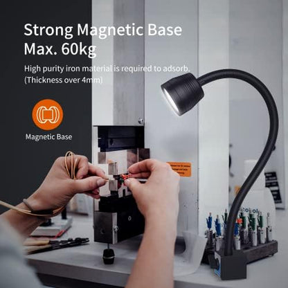 Magnetic Light, 14W Magnetic Lathe Lights, IP66 Waterproof Led Machine Lights 1400 Lumens for Lathe Lighting Milling Machine, Drill Press Lighting - color: 6T Magnetfuß