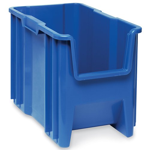 Quantum Storage Systems QGH600BL Giant Stack Container, 17.5" Length, 10-7/8" Width, 12.5" Height, Blue, Pack of 4 - color: Blue, size: 17-1/2" x 10-7/8" x 12-1/2"