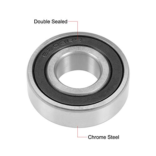 uxcell 6203-2RS Deep Groove Ball Bearing 17x40x12mm Double Sealed Chrome Steel Bearings 2-Pack - size: 17x40x12mm