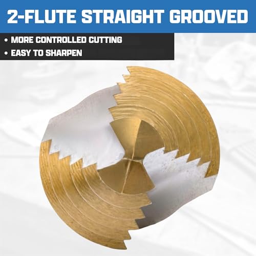NEIKO 10604A Step Drill Bit, 6 Steps 3/16" to 1/2" Straight High Speed Steel, Titanium Nitride Coated, 1/4" Quick Change Step Bits for Steel, Metal, Wood, Plastic, Unibit Cone Drill Bits, Two Flute - size: #2 (3/16 - 1/2", 6S), style: Straight