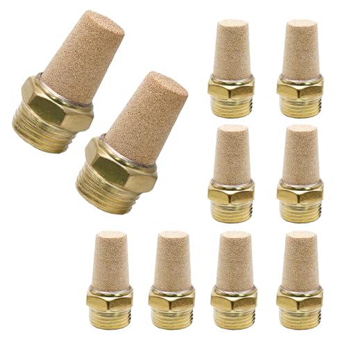 Zorfeter Pneumatic Brass Exhaust Muffler Filter, 1/4" NPT, 10pcs - size: 1/4"Male
