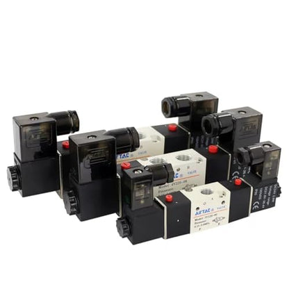 Solenoid Valve AirTAC 4V230C-08 DC12V 1/4"PT Double Solenoid 5/3 Way Closed Center Air Pneumatic Internal Pilot 21-114 PSI 5 Port 3 Position Have Memory Function. - size: 4V230C 08 1/4"PT, style: DC12V
