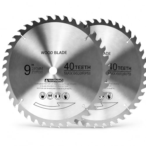 9" Table Saw Blades, 40T Carbide Tipped for Workshop Wood Cutting Tasks