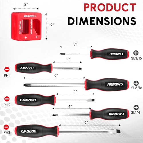 ARROW 7-Piece Magnetic Screwdriver and Magnetizer/Demagnetizer Set