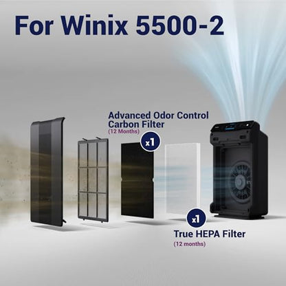 Genuine Winix 116130 Replacement Filter H for 5500-2 Air Purifier, White