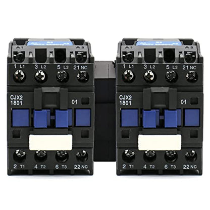 Baomain 3-Pole AC Contactor CJX2-1801 220VAC Coil, 3NO+1NC Auxiliary, 660V 3-Phase, DIN Rail Mount,for Motor Starters, Pumps, and Industrial Control Panels - style: AC 220V