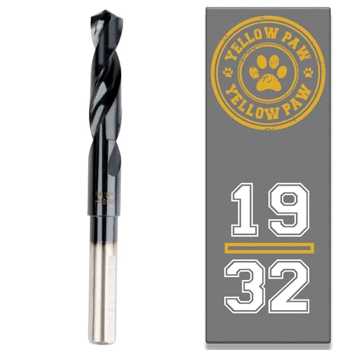 19/32 Inch Drill Bit for Metal - Industrial Grade M35 Cobalt Titanium Aluminum Nitrite - 19/32" Diameter & Total Length of 6" with Working Length of 3" Easily Drill Into Metal, Steel, & Aluminum - size: 19/32"