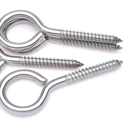 4 pcs 1/3" x 4" Screw Eye Hooks, 304 Stainless Steel Heavy Duty Bolts, M8 - size: M8-4'', 4Pcs