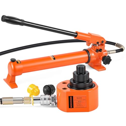 Bonvoisin 30T Hydraulic Cylinder Jack Porta Power Ram 2.13" Stroke Mini Multi-Section Lifting Cylinders with Hydraulic Hand Pump for Machinery Shipbuilding - size: 30T Hydraulic Jack + cp-700 Pump