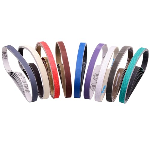 1/2" x 18" Sanding Belts for Belt Sander, 5Pcs for Each grit 80-5000, 45Pcs - color: Assorted Grit(80-5000)