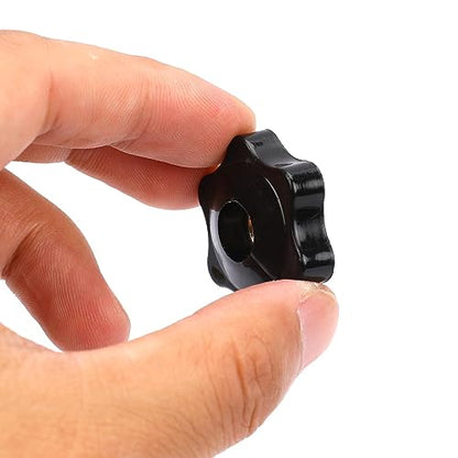 Mozeat Lens 10 Pack 6 Star Knobs 1/4 Inch 20 Female Threaded Hexagon Head Thru Knob Clamping Knobs Jig Knobs T Knob