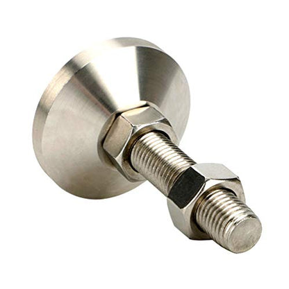 Leveling Screw Leg Heavy Duty Carbon Steel Nickel Plated 4" Adjustable Feet Leveler for Furniture Mechanical Equipment Pack of 2