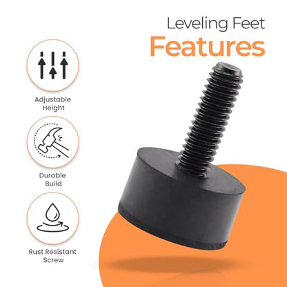 5/16 Rubber Adjustable Furniture Leveler，16 Pack Leveling Feet Screws in Threaded, Feet Levelers Screw On Furniture Glide Leveling for Table, Chair, Furniture Legs - size: 5/16 Thread, 16 Pack