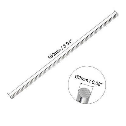 uxcell K10 Tungsten Steel Lathe Round Rod Solid Shaft Bar 2mm Dia 100mm Length - size: 2mm