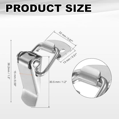 PATIKIL 4 Pcs Stainless Steel Spring Loaded Toggle Latch, 1.5" Tool Box Catch Hasp Clamp Lock with Mounting Screws for Cabinet Door Barn Wooden Case Chest - size: 1.5 Inch