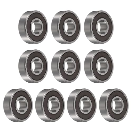 uxcell 10pcs 6000-2RS Bearing 10x26x8mm, Chrome Steel Double Rubber Seals Precision Bearing, Lubricated Deep Groove Ball Bearings, P6 (ABEC 3) - size: 6000-2RS