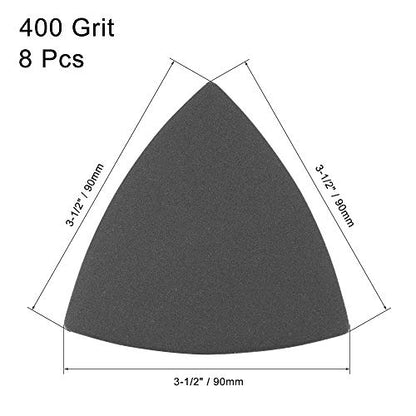 uxcell Triangular Sandpaper Hook and Loop Fit 3-1/2" 400 Grit 8pcs - size: 400 Grit
