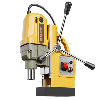 VEVOR Magnetic Drill, 1400W Motor 1.6 in Boring Diameter, 2810 lbf Portable Electric Mag Drill Press, 800 RPM No-Load Speed, Drilling Machine for Metal Surface, Industrial and Home Improvement - size: 1.6 in