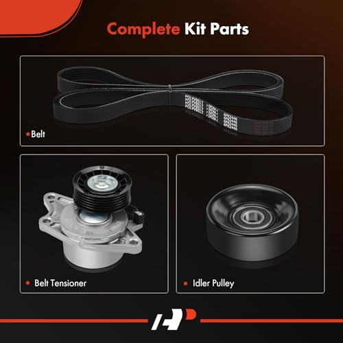 A-Premium Engine Serpentine Belt Drive Kit W/Tensioner & Idler