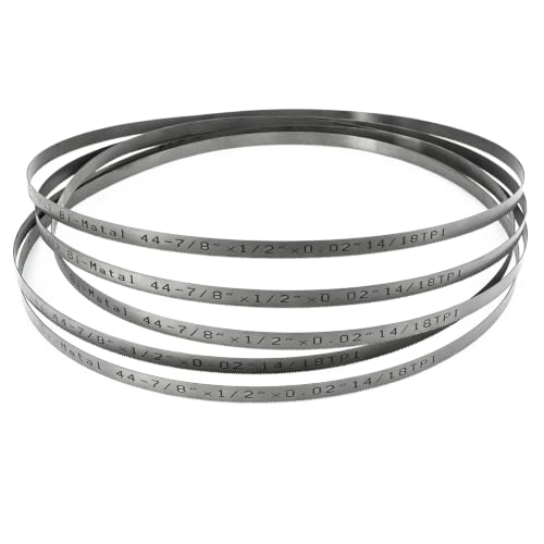 44-7/8 inch Portable Bandsaw Blades 14/18 TPI, Replacement for DeWalt DW3986, Milwaukee 48-39-0561 Portable Band Saw, 44-7/8" x 1/2" x .020" 14/18 TPI, 5 Pack - size: 44-7/8" x 1/2" x .020", 14/18 TPI, 5-Pack