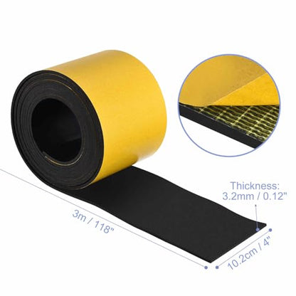 MECCANIXITY Adhesive Neoprene Rubber Strips Sheet Thick - color: Yellow, size: 4" x 118" x 0.12"