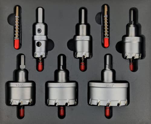 McJ Tools Electrician TCTL Hole Cutter Set of 6pcs. includes : 7/8", 1-1/8", 2", 2-1/2". specially designed for Electricians. Ideal Set of Hole Cutters covering major daily works of Electricians. - size: Electrician Set of 6, style: Imperial System